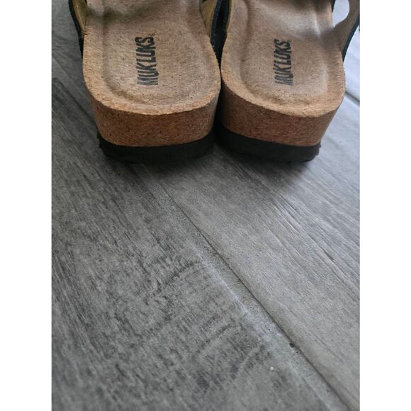 Women's Muk Luks Poppy Sandal Double Strap Navy Blue Size 7 Suede - Picture 4 of 6